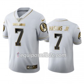 Camiseta Hombre NFL Washington Redskins Dwayne Haskins Jr 71 Nike Blanco Golden Edition 100th